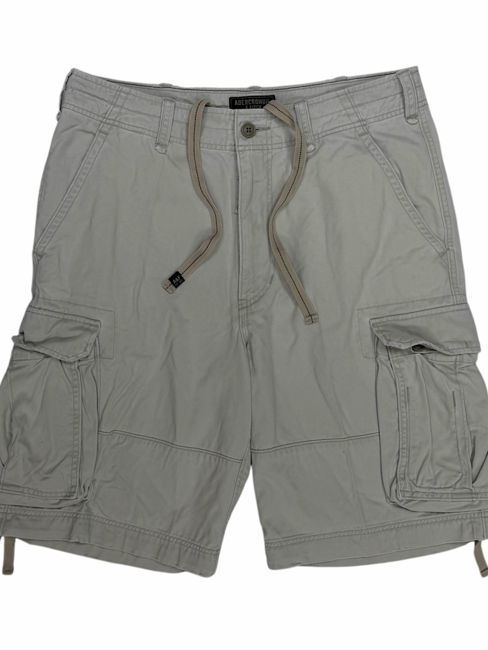 Vintage Abercrombie & Fitch Military Cargo Shorts Men 33 Beige Paratrooper Baggy